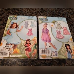 Simplicity Disney Fairies Lot of 2 Little Girl's Dress Patterns Sz 3-8 Uncut